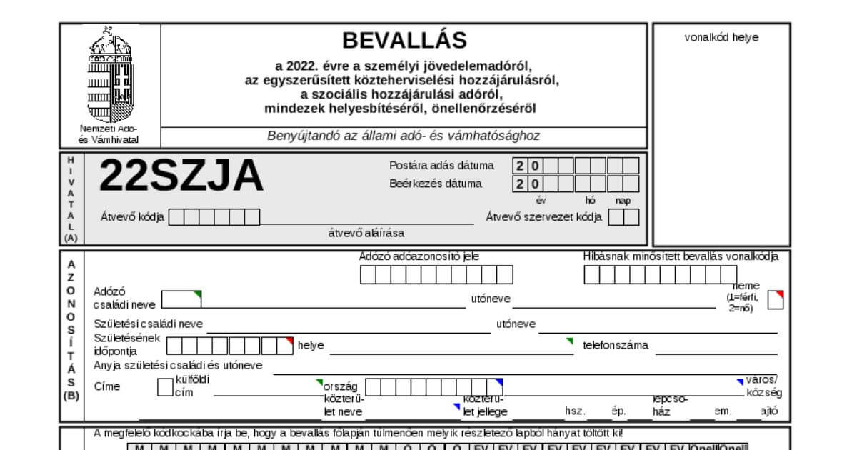 22SZJA bevallás
